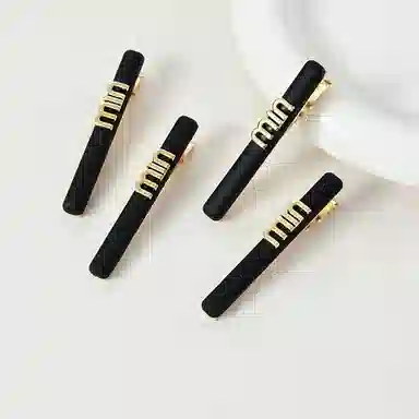 左欧 精致轻奢前额刘海夹简约休闲黑金字母侧边发夹无痕碎发 边夹 女款