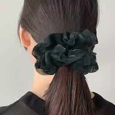 Zuoou Large Polka Dot Organza Ponytail Holder