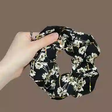 左欧 大肠 高级感碎花 精致复古 公主风高颜值大号 发圈 头绳 女款