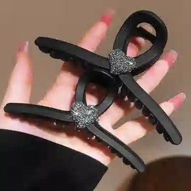 左欧 大号发量多后脑勺盘发黑色高级感鲨鱼 发夹 女款