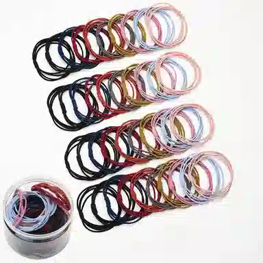 左欧 高弹力耐用皮筋扎头皮套质量好 头绳 女款 黑色 彩色