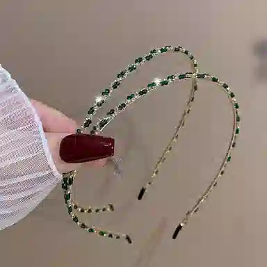 左欧 细款压发头箍 合金  水钻 发箍 女款