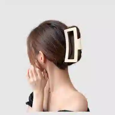 左欧 超大号纯色抓夹后脑勺方形鲨鱼夹 发夹 女款