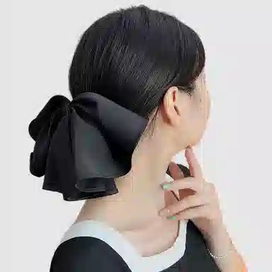 左欧 头盘发气质大顶夹一字夹蝴蝶结发头饰后脑勺 发夹 女款