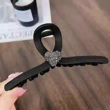 左欧 大号发量多后脑勺盘发黑色高级感鲨鱼 发夹 女款