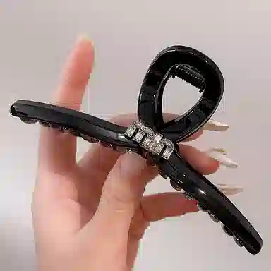 左欧 抓夹大号水钻字母黑色发量多交叉鲨鱼夹发卡夹子头饰 亚克力 发夹 女款