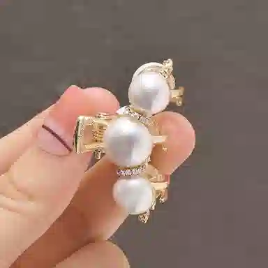 左欧 精致小巧刘海夹子 小号后脑勺抓夹 珍珠水钻 发夹 女款