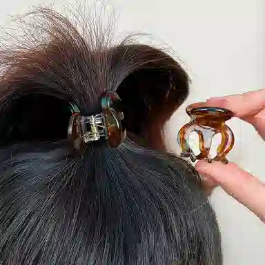 左欧 高马尾固定防塌南瓜抓夹发饰后脑勺发卡高级感醋酸板材鲨鱼夹南瓜夹 发夹 女款