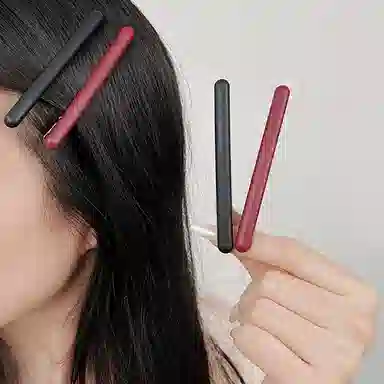 左欧 高级简约磨砂 宽边碎发一字夹前额侧边无痕 发夹 女款