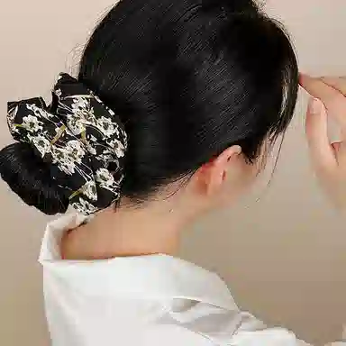 左欧 大肠 高级感碎花 精致复古 公主风高颜值大号 发圈 头绳 女款