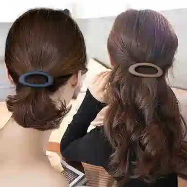 左欧 韩式后脑勺盘发新款网红磨砂一字弹簧夹头饰高级感横夹 发夹 女款