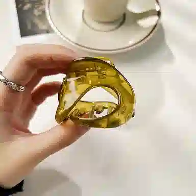 左欧 异形设计中号抓夹 半扎发 异形高马尾发抓后脑勺鲨鱼夹 发夹 女款