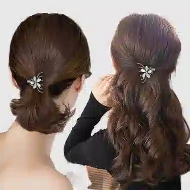 左欧 中号抓夹半扎发花朵后脑勺鲨鱼夹子顶夹 合金 发夹 女款