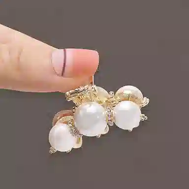 左欧 精致小巧刘海夹子 小号后脑勺抓夹 珍珠水钻 发夹 女款