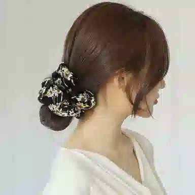 左欧 大肠 高级感碎花 精致复古 公主风高颜值大号 发圈 头绳 女款