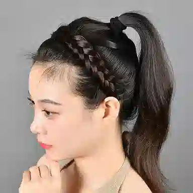 左欧 麻花辫假发 编发高颅顶显发量鱼骨辫子发卡 发箍 女款