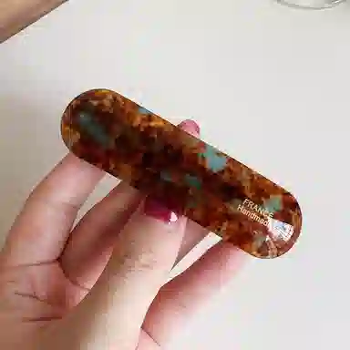 左欧 半扎低马尾 合金 发夹 女款