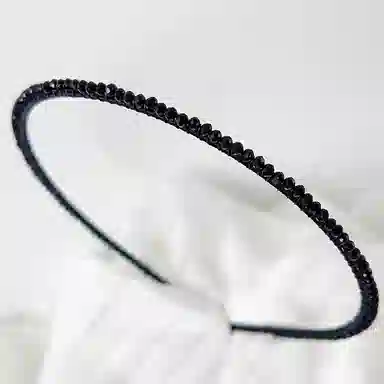 左欧 极细高级感细黑色不勒头防滑显脸小减龄发捆 发箍 女款