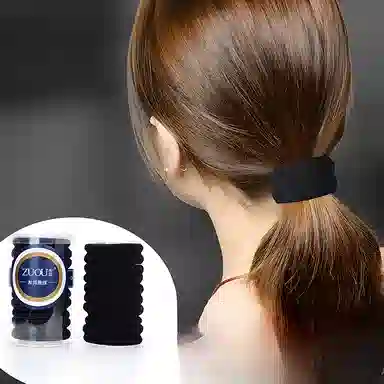 左欧 扎头发蝴蝶结 精致可爱高弹力简约韩国黑色发圈 布艺 头绳 女款