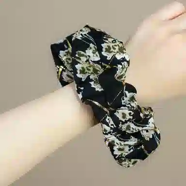 左欧 大肠 高级感碎花 精致复古 公主风高颜值大号 发圈 头绳 女款