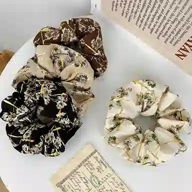 左欧 大肠 高级感碎花 精致复古 公主风高颜值大号 发圈 头绳 女款