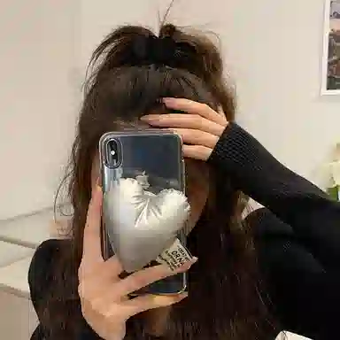 左欧 复古精致爱心后脑勺高马尾高级感可爱 植绒 发夹 女款