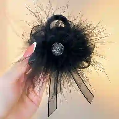 左欧 羽毛抓夹中号适合发量 少 夹子头饰 发夹 女款