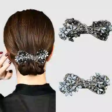 左欧 韩国大发拤弹簧夹复古后脑勺盘发 发夹 女款