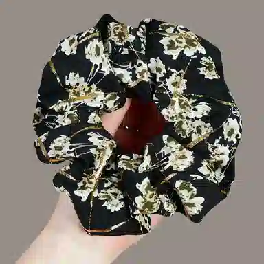 左欧 大肠 高级感碎花 精致复古 公主风高颜值大号 发圈 头绳 女款