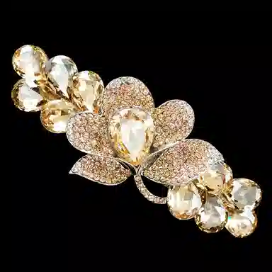 左欧 后脑勺盘发水晶高端头发抓夹 发夹 女款