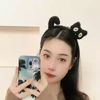 左欧 卡通立体毛绒猫咪发卡子 发夹 女款
