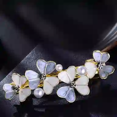 左欧 高端后脑勺弹簧夹气质顶夹发卡小号一字夹 发夹 女款