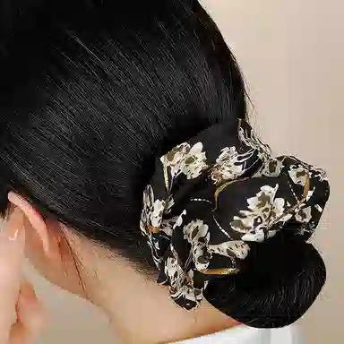 左欧 大肠 高级感碎花 精致复古 公主风高颜值大号 发圈 头绳 女款