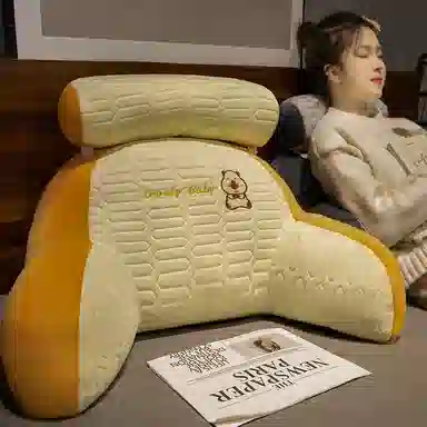 乐乐鱼 冰丝乳胶床头软包 玩偶周边 床上看书靠枕办公室久坐护腰座椅靠背垫