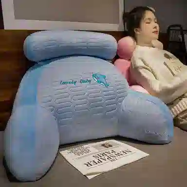 乐乐鱼 冰丝乳胶床头软包 玩偶周边 床上看书靠枕办公室久坐护腰座椅靠背垫