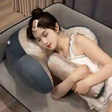 乐乐鱼 座椅靠垫 趴枕透气 玩偶周边