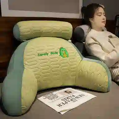 乐乐鱼 冰丝乳胶床头软包 玩偶周边 床上看书靠枕办公室久坐护腰座椅靠背垫