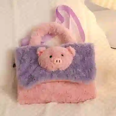 乐乐鱼 卡通可爱背包单肩卡通手提斜挎冬季可拆洗包包 治愈 玩偶周边