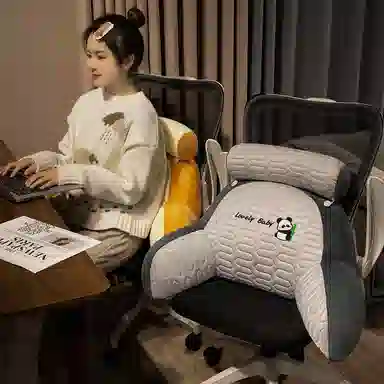 乐乐鱼 冰丝乳胶床头软包 玩偶周边 床上看书靠枕办公室久坐护腰座椅靠背垫