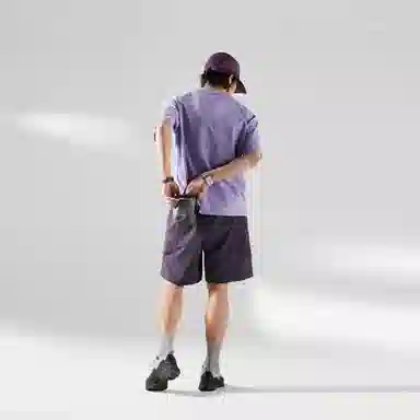 蓝岐 直筒拼接工装口袋户外撞色软壳五分休闲短裤 男女同款