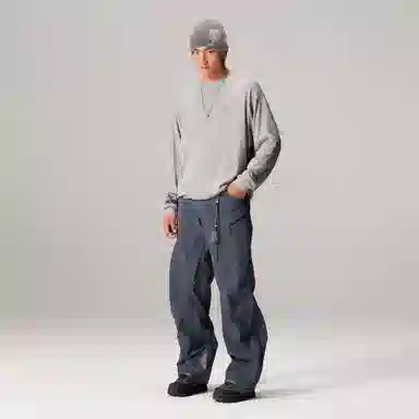 Lanqi Highland Reflective Print Antibacterial COOLMAX Merino Wool Base Layer Long Sleeve Tee Unisex