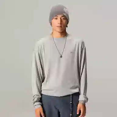 Lanqi Highland Reflective Print Antibacterial COOLMAX Merino Wool Base Layer Long Sleeve Tee Unisex