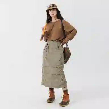 Lanqi Vintage Loose Fish Tail Skirt