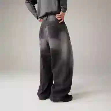 LANQI MONTE Washed Wide-Leg Jeans