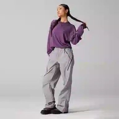 Lanqi Highland Reflective Print Antibacterial COOLMAX Merino Wool Base Layer Long Sleeve Tee Unisex