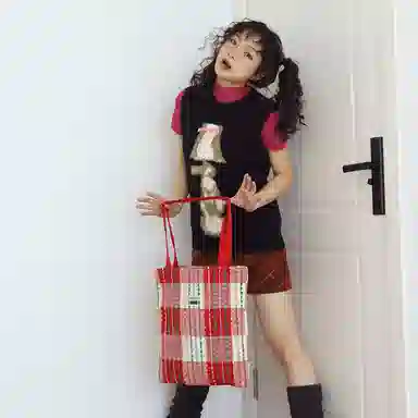 SUMAYZOY Rainbow Plaid Tote