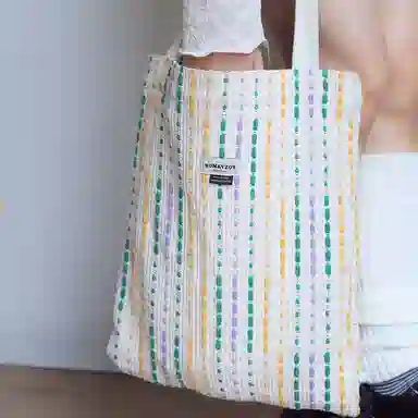 SUMAYZOY Rainbow Plaid Tote