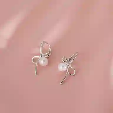 亲喜 蝴蝶结温柔轻奢优雅小众设计高级感 铜 耳环 女款