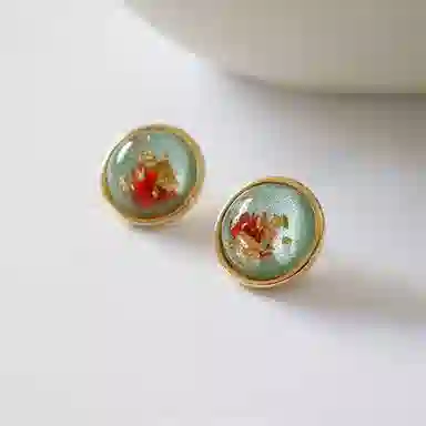 亲喜 法式复古天然浪漫优雅小众设计高级感气质 合金 耳钉 女款