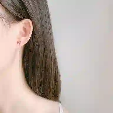 亲喜 爱心 小清新少女心甜美轻奢优雅   气质高级感粉嫩嫩流苏耳环 合金 耳钉 女款